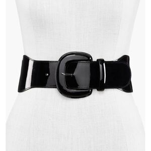 Lauren Ralph Lauren Black Patent Leather Waist Cincher Belt Sz S Fits S/M